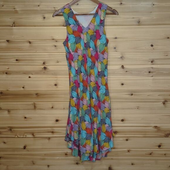 Parsley & Sage Dress Womens Small Multicolor Midi Sleeveless Art Geometric - Picture 1 of 9